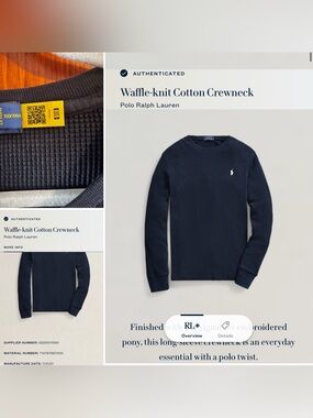 Polo Ralph Lauren Waffle-Knit Crewneck L